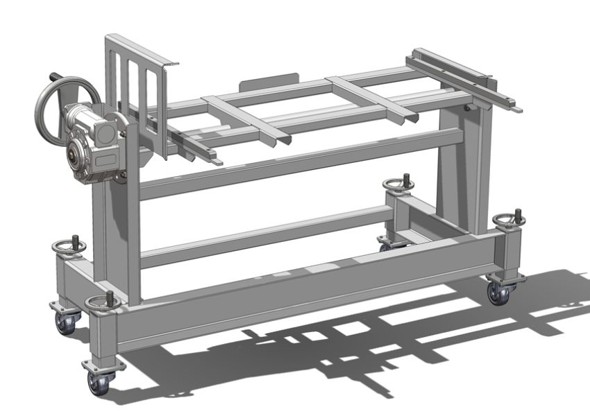 MPH Planung & Konstruktion 3D-Konstruktion Edelstahlwagen Schwenktisch